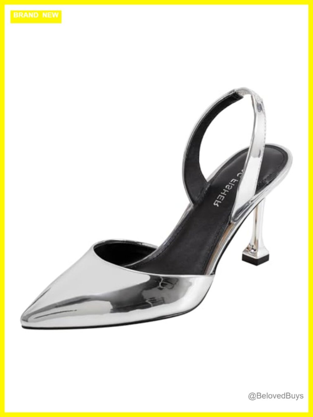 Marc Fisher Hadya Faux Leather Pointed Toe Slingback Stiletto Heel Pump